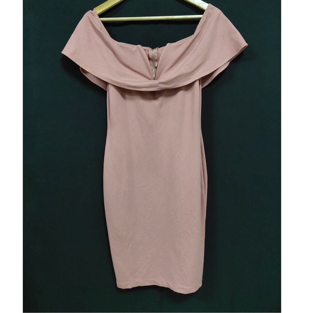 Cefian U.S.A Off the Shoulder Dress Pink Knee Length Size L